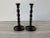 English Pair of Antique English Oak and Brass Barley Twist Candlesticks For Sale - Image 3 of 8