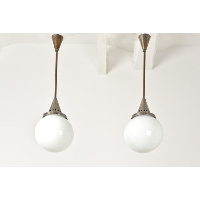 Sphere Lights in Frosted Glass, Germany, 1928, Set of 2 For Sale - Image 4 of 11