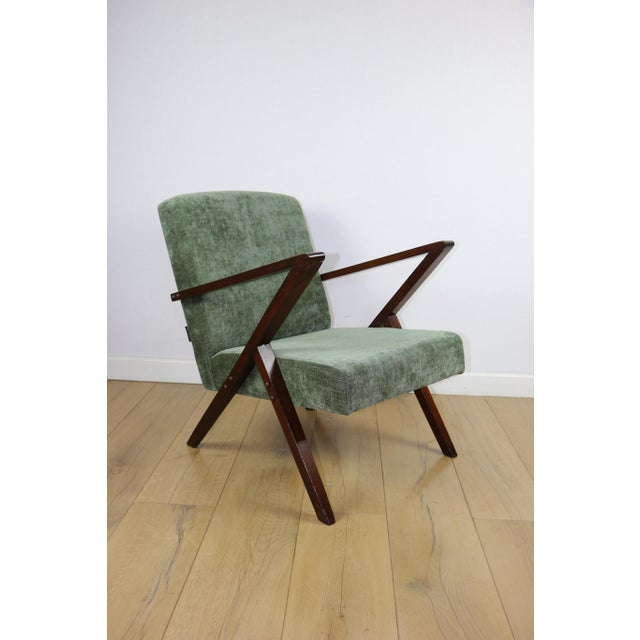 Vintage Loft Armchair in Olive Green with Finish, 1970 For Sale - Image 10 of 10