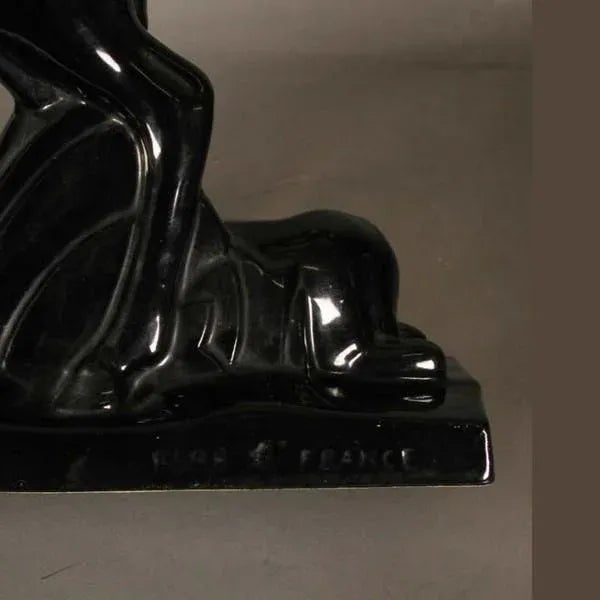 This Art Deco style group of figures depicting three gazelles was manufactured in France in the 1930s. The sculpture is in...