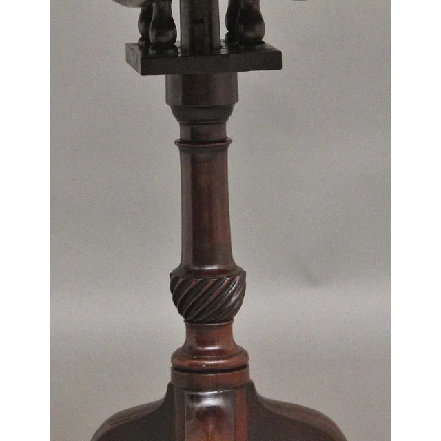18th Century mahogany tripod / wine table, the circular mahogany top sitting on a birdcage mount so you can turn the top...