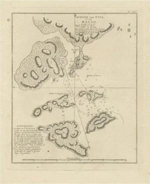 Antique Map of Macao and Surroundings by Captain Cook, 1803