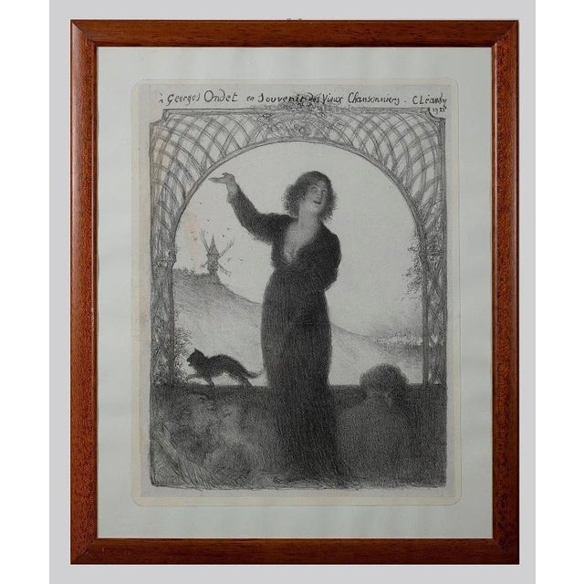 To Georges Ondet is an original artwork realized by Charles Léandre (1862-1934) in 1922. Black and white lithograph on...