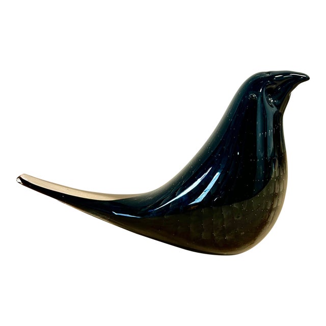 1960s Vintage Murano Style Glass Crow For Sale