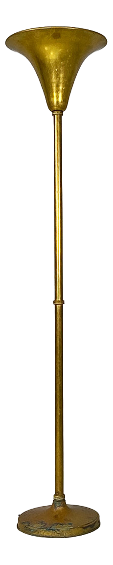 Mid-Century Modern Art Deco Italian Brass Floor Lamp, 1940s