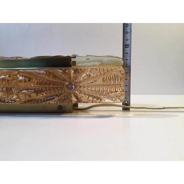 Gold Danish Modern Sunburst Sconce in Amber Glass & Brass from Vitrika, 1960s For Sale - Image 8 of 10