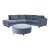 One-of-One Bespoke Curved 2 Piece Sectional + Ottoman + Custom Table For Sale