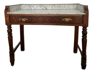 19th Century Writing Desk with Marble Top, 1880