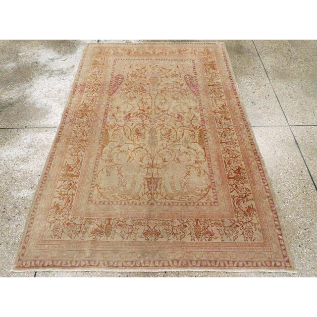An antique Turkish Sivas accent rug handmade during the early 20th century. Measures: 4' 4" x 6' 6"