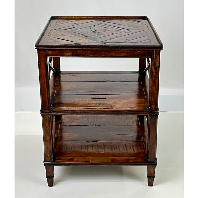 Theodore Alexander Castle Bromwich Parquetry Three-Tier Side Table For Sale - Image 9 of 14