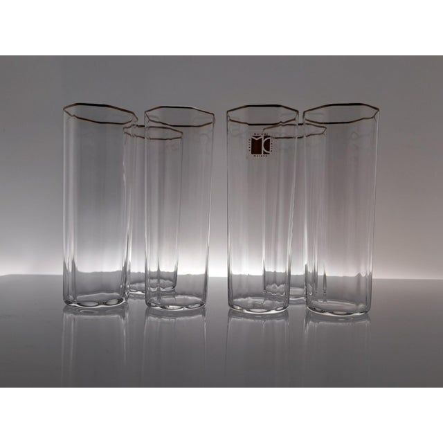 Gold Octagonal Glasses from Carlo Moretti, 1970s, Set of 6 For Sale - Image 8 of 10