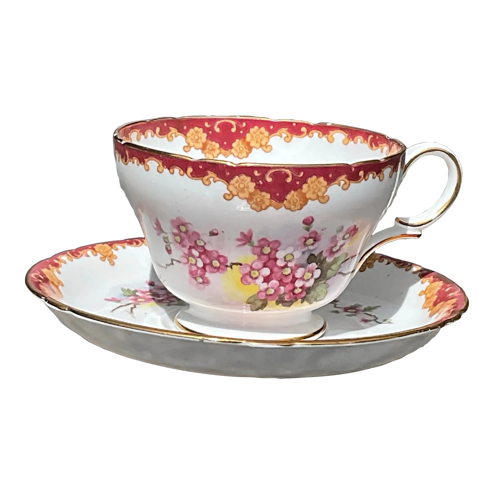 1960s Shelley Teacup & Saucer 13469 Made for T. M. James and Son