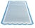 Handmade Cotton Area Scalloped Rug Vegetable Dyed Gray, Cream and Teal Blue Border Rug-8'x10' For Sale - Image 9 of 11