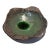 Mid 20th Century Handcrafted Ceramic Art Bowl With Green Glaze and Sculptural Organic Edge For Sale