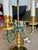 Vintage Brass Verdigris Three-Light Bouillotte Table Lamp Neoclassical Hollywood Regency Style For Sale - Image 9 of 16