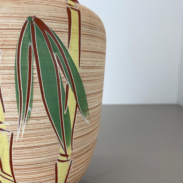 Colorful Abstract Bamboo Ceramic Pottery Vase from Eiwa Ceramics, Germany, 1960s For Sale - Image 12 of 18
