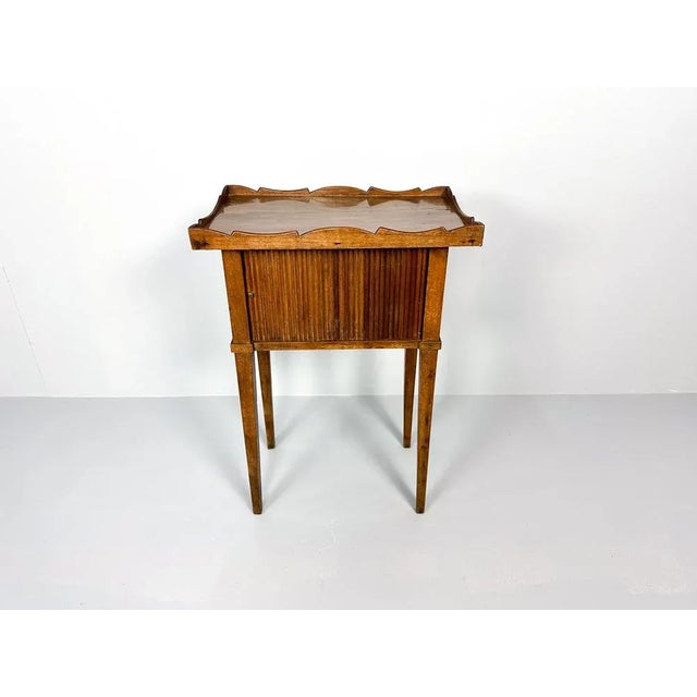 Wood Antique Nightstand with Roller Door, 19th Century For Sale - Image 7 of 12