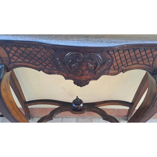 Antique Italian Walnut Console Table, 1890s For Sale - Image 4 of 6