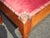 Wood Vintage Oak French Country Rose Colored Velvet Footstool W Decorative Nails For Sale - Image 7 of 12