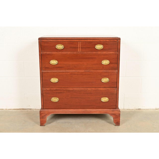 Baker Furniture Style Georgian Carved Mahogany Dresser or Chest of Drawers For Sale - Image 14 of 14