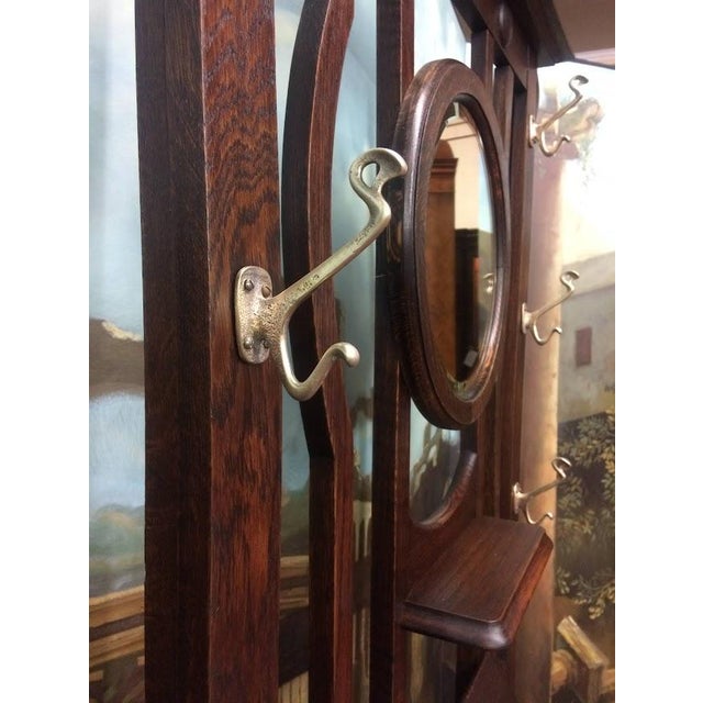 Antique Hall Tree, Mission Style Hat Rack, Arts and Crafts Style For Sale - Image 9 of 12
