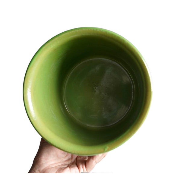 Mid-Century Modern Aldo Londi Ceramic Jadiniere Flower Pot in Green Colarate For Sale - Image 3 of 6