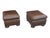 1960s Classic Pair of Brown Leather Ottomans With Brass Nailhead Trim For Sale - Image 11 of 14