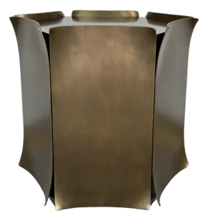 Jonathan Charles Asian Modern Brass and Black Wood Hammersmith End Table