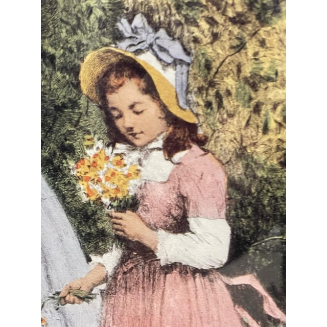 Late 19th Century Traditional Colonial Framed & Matted Artwork - Sunday Mormng in Sleepy Hollow (Washington Spring) For Sale - Image 10 of 12