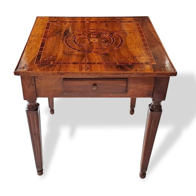 Square Inlaid Table, 1900s For Sale - Image 10 of 10