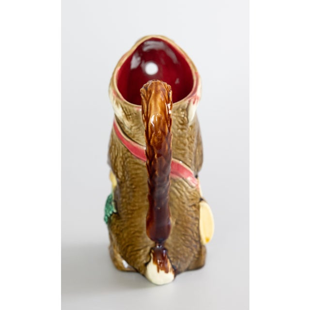 Late 19th Century 19th Century French Orchies Majolica Rabbit Pitcher For Sale - Image 5 of 11