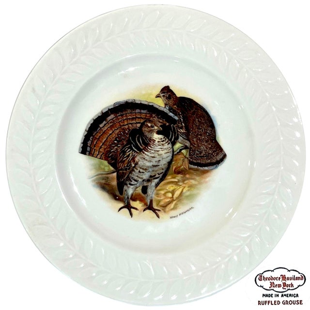 Theodore Haviland Vintage Theodore Haviland Porcelain Game Bird Plates by Edwin Megargee - Set of Six For Sale - Image 4 of 14