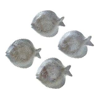 Vintage Glass Fish Appetizer Plates - Set of 4 For Sale