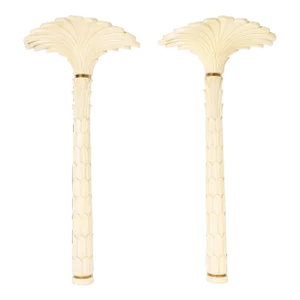 Merle Edelman Mid Century Pair of Roche Style Torchiere Wall Lamps