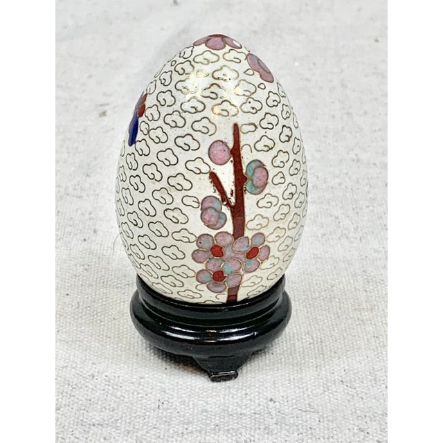 Asian Vintage Cloisonné Egg With Stand For Sale - Image 3 of 10