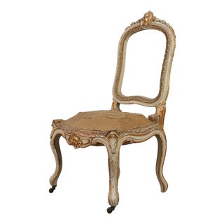 French Louis XV Chair in Carved Wood For Sale