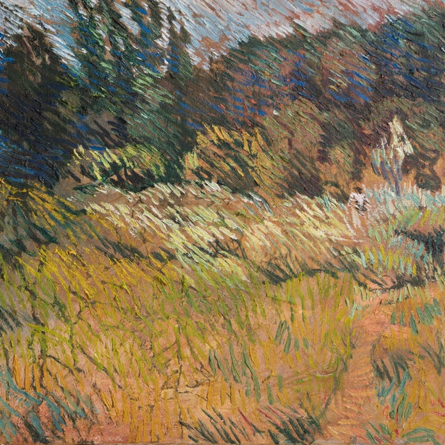 Gold Vintage Expressionist Landscape, Original Oil Painting by Leonard Bennetts, C. 1970s For Sale - Image 8 of 14