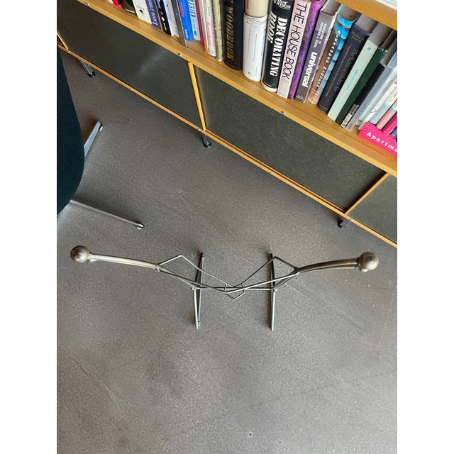 Metal Vintage French Machine Age Valet Metal Stand Ball Feet Atomic Design For Sale - Image 7 of 9