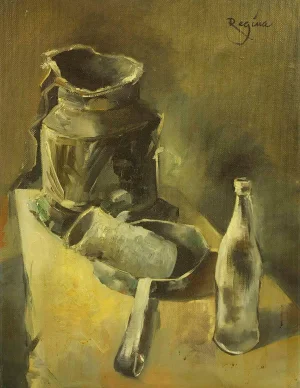 Early 20th Century Regina Mundlak Modernist Still Life Painting