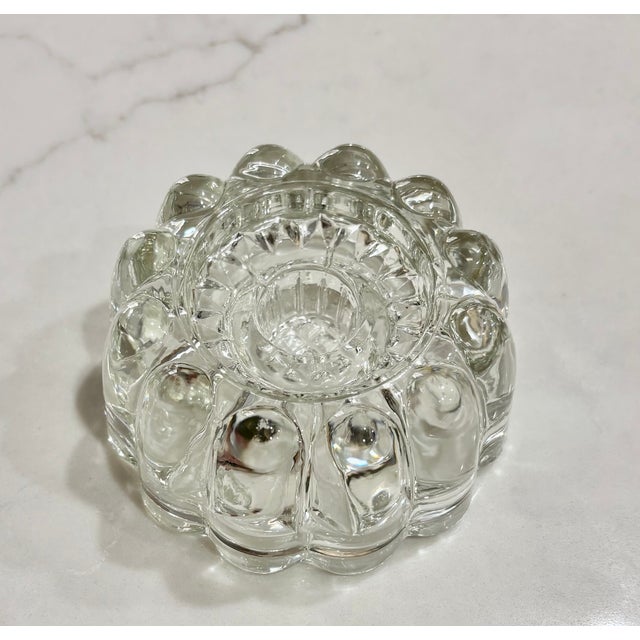 American Vintage Heavy Glass Catchall/Candleholder For Sale - Image 3 of 4