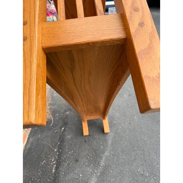 Late 20th Century Mission Art & Craft Style Oak Console Table For Sale - Image 12 of 15