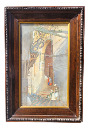 Lively Alley, Late 19th-Early 20th Century, Watercolor, Framed