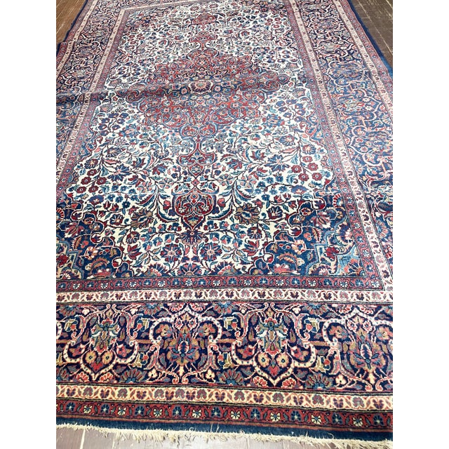 Early 20th Century Antique Persian Dabir Kashan Rug For Sale - Image 5 of 8