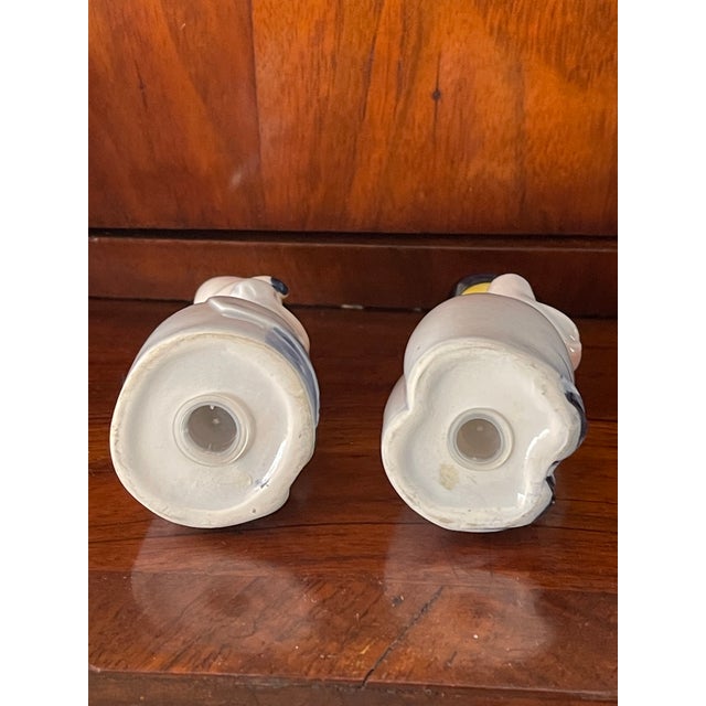 Lovely Vintage Pair Delft Salt and Pepper Shakers Holland For Sale - Image 4 of 4