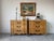 Beautiful pair of tall vintage French Provincial three-drawer chests crafted in solid cherry wood with cherry veneers,...