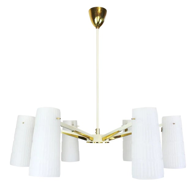 Large Italian Glass Sunburst Chandelier from Stilnovo, 1950s For Sale