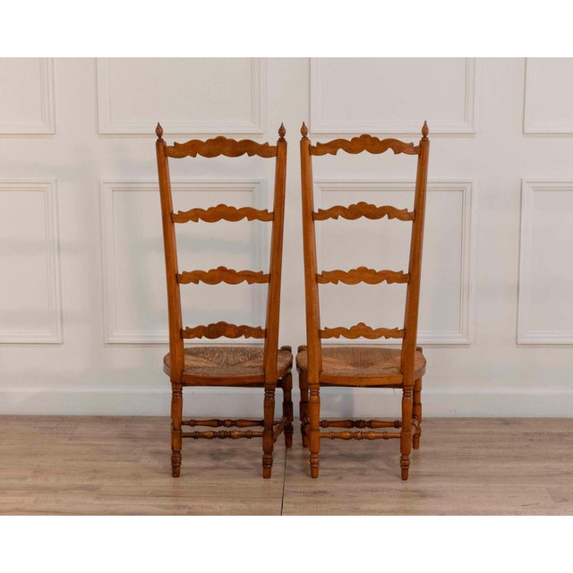 Pair of 19th Century French Provençal Nurse’s Chairs in Beechwood For Sale In Atlanta - Image 6 of 9