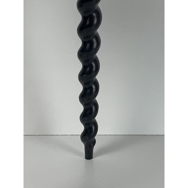 Mid-Century French Ebonized Turned Wood Side Table with Cork Screw Legs, 1950s For Sale - Image 15 of 15