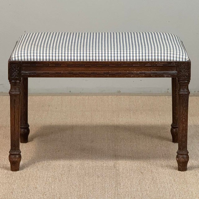 Antique French Louis XVI Style Walnut Vanity Stool ~ Piano Bench For Sale - Image 4 of 15