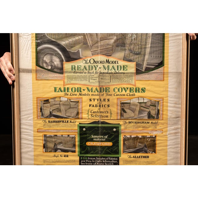 Antique Crawford Covers Framed Advertisement For Sale - Image 4 of 7